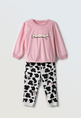 Πιτζάμα βελουτέ HOMMIES σε ροζ χρώμα.