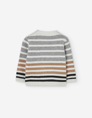 LOSAN knitted blouse in gray color with striped details.