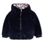 Μπουφάν-γουνάκι BILLIEBLUSH διπλής όψεως σε μπλε χρώμα με all over animal print.