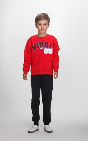 JOYCE suit set in red-black color.
