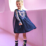 BILLIEBLUSH tulle dress in blue with an impressive sequin design.