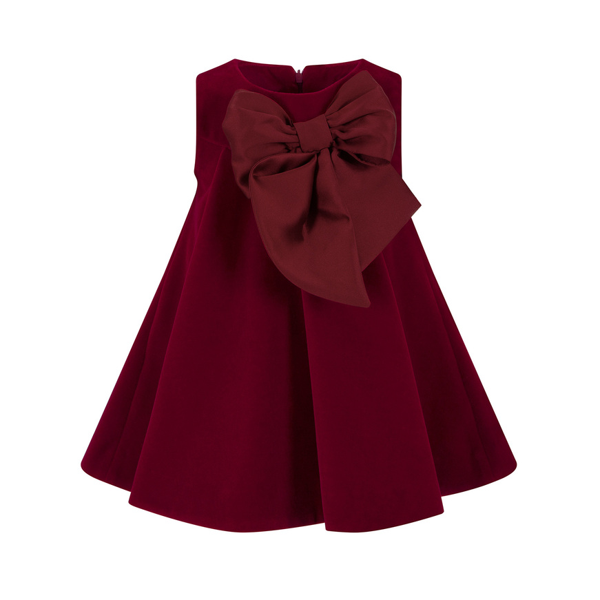 LAPIN HOUSE red dress with an impressive bow.