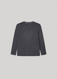 PEPE JEANS blouse in black stonewashed color with embossed print.