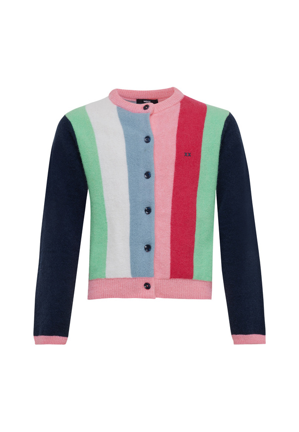 MEXX knitted cardigan in colorful striped pattern.