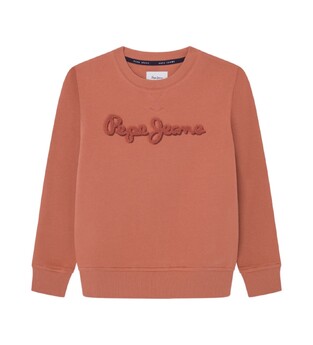 Μπλούζα φούτερ PEPE JEANS σε κεραμιδί χρώμα με logo print.
