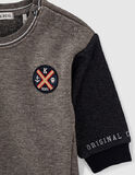 IKKS sweatshirt in gray color with print on the sleeves.