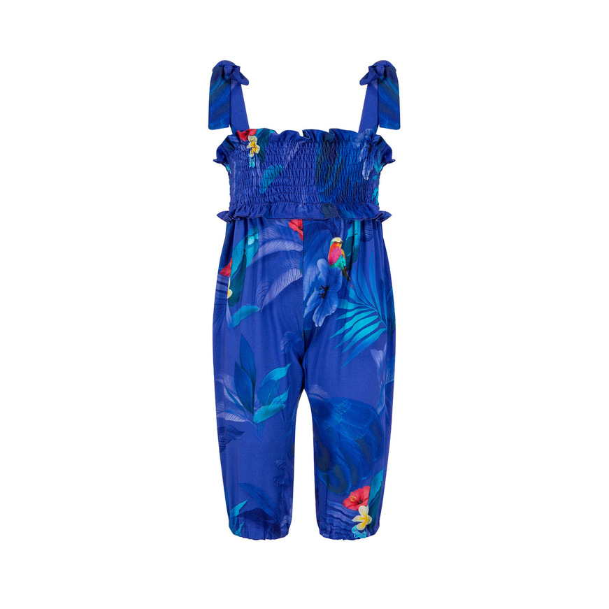 LAPIN HOUSE jumpsuit in roux blue with all over floral print.