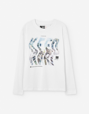 LOSAN cotton blouse in white.