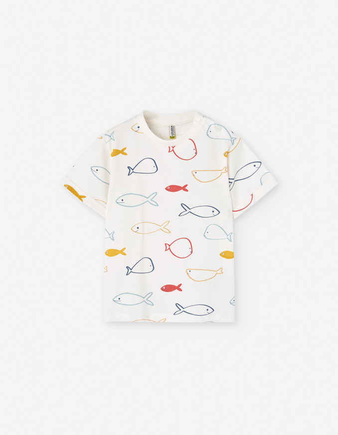 T-Shirt LOSAN με all over τύπωμα σε εκρού χρώμα.