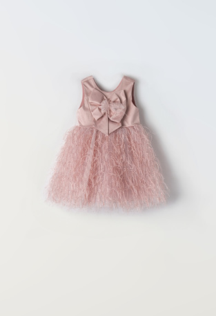 EBITA dress in soft pink color with an impressive bow on the chest.