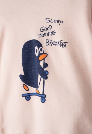 Πιτζάμα HOMMIES με ασορτί μάσκα ύπνου σε σομόν χρώμα.