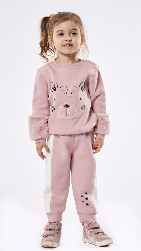 EBITA tracksuit set in pink with embossed print.