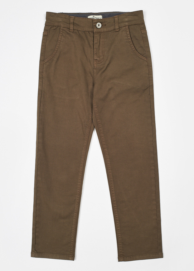 HASHTAG fabric pants in khaki color.