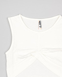 LOSAN top blouse in off-white color with grip in the waist.