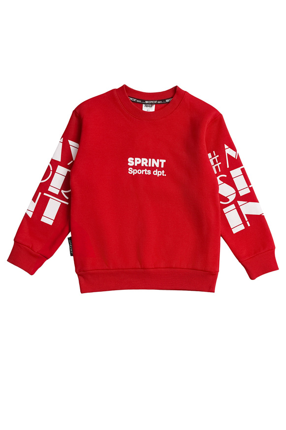 SPRINT sweatshirt in red with embossed print.