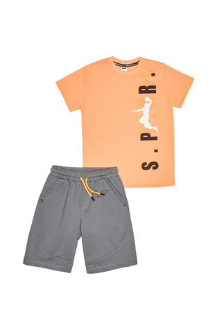 SPRINT shorts set in orange with "S P R I N T" logo.