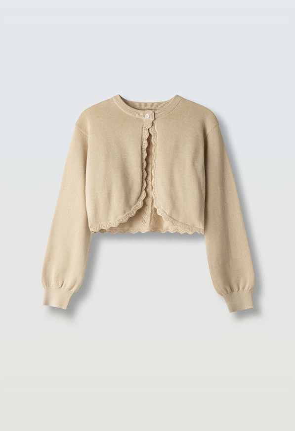 Ζακέτα μπολερό ΕBΙΤΑ σε χρώμα μπεζ.