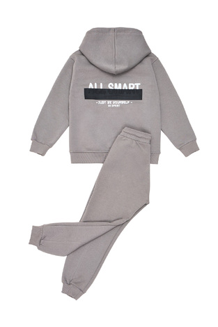 SPRINT tracksuit set with hood in gray.
