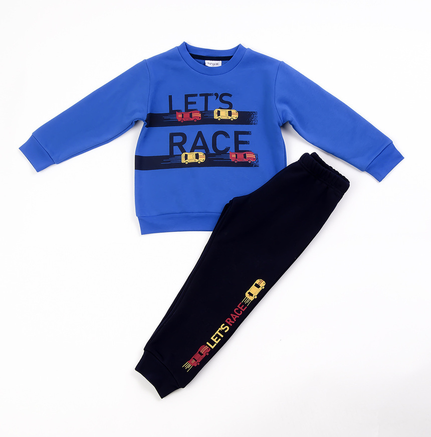 TRAX tracksuit set, printed pants and sweatshirt in blue roux.