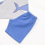 TRAX shorts set in gray melange color with embossed shark print.