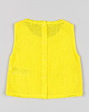 LOSAN knitted blouse in yellow color with embroidered flowers