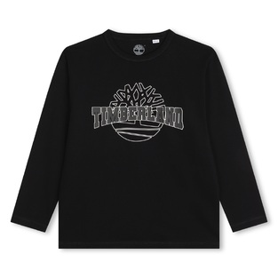 Μπλούζα βαμβακερή TIMBERLAND σε μαύρο χρώμα με logo print.