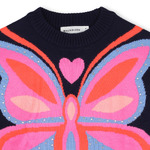 Πλεκτό πουλόβερ BILLIEBLUSH σε μπλε σκούρο χρώμα με στρας.