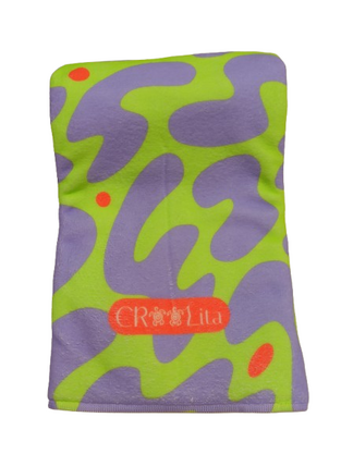 CROOLita beach towel in lime-lilac color.