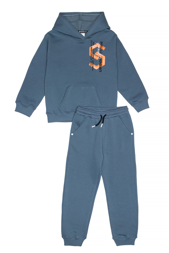 Σετ φόρμας SPRINT σε μπλε ραφ χρώμα με ενσωματωμένη κουκούλα.