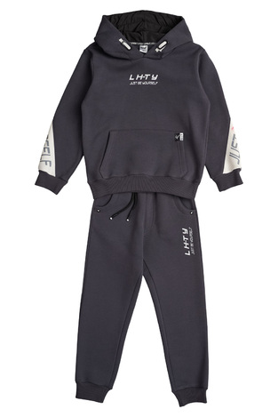 Charcoal gray SPRINT tracksuit set with "JUST BE YOURSELF" logo.