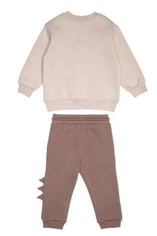 Σετ φόρμας SPRINT με στρογγυλή λαιμόκοψη σε εκρού-καφέ χρώμα.