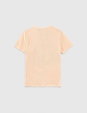 Ikks blouse in salmon color with embossed print.