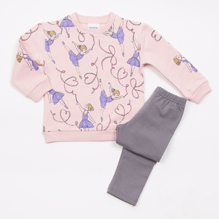 Set of TRAX leggings in pink-grey color.