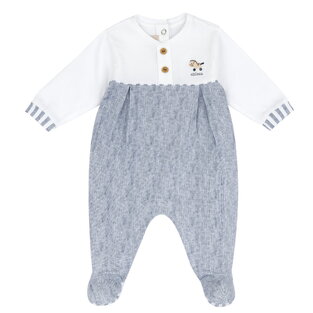 Φορμάκι CHICCO με μακρύ μανίκι σε χρώμα λευκό-μπλε.