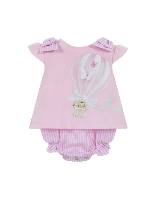 LAPIN HOUSE bodysuit in pink color with balloon print.