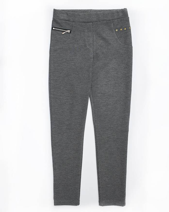 EBITA leggings in gray color with decorative zipper.
