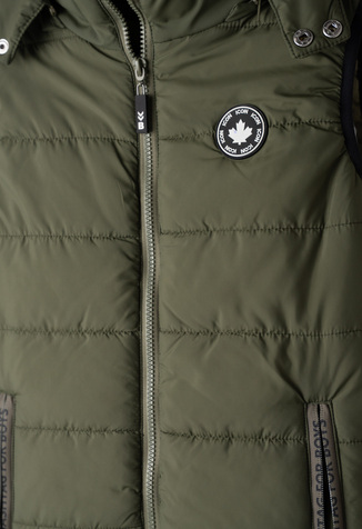 Μπουφάν αμάνικο HASHTAG σε χακί χρώμα.