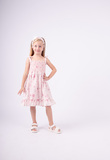 EBITA dress in pink color with floral pattern.