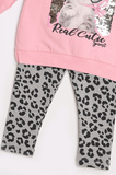 SPRINT leggings set in pink color with sequins.
