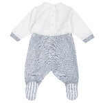 Φορμάκι CHICCO με μακρύ μανίκι σε χρώμα λευκό-μπλε με γιακαδάκι.