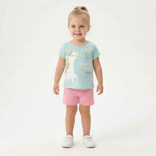 TRAX shorts set in light blue and pink.