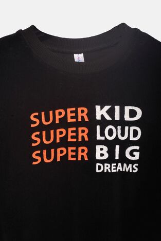 DREAMS velor pajamas in black with logo.