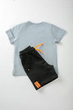 SPRINT shorts set in gray color with decorative pocket.