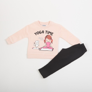 Set of TRAX leggings in pink-black color.