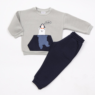TRAX suit set in gray-blue dark color.