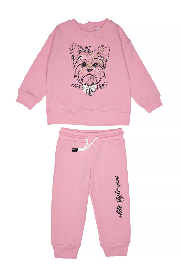 Εποχιακό σετ φόρμας SPRINT σε ροζ χρώμα με στρογγυλή λαιμόκοψη.