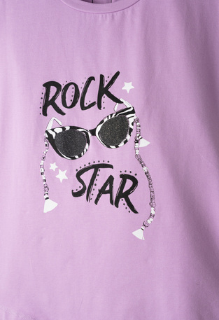 EVITA leggings set in lilac and ecru.