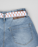 LOSAN denim shorts in light blue with a belt.
