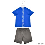 Set of SPRINT shorts, blue roux blouse and shorts with elastic waist.
