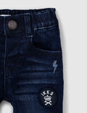 IKKS blue stonewashed jeans with patch.